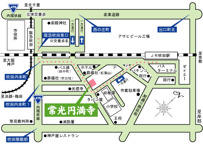 常光円満寺の周辺地図